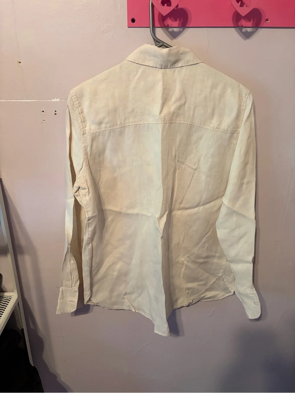 H&M 100% LINEN beige button up - Picture 2 of 3